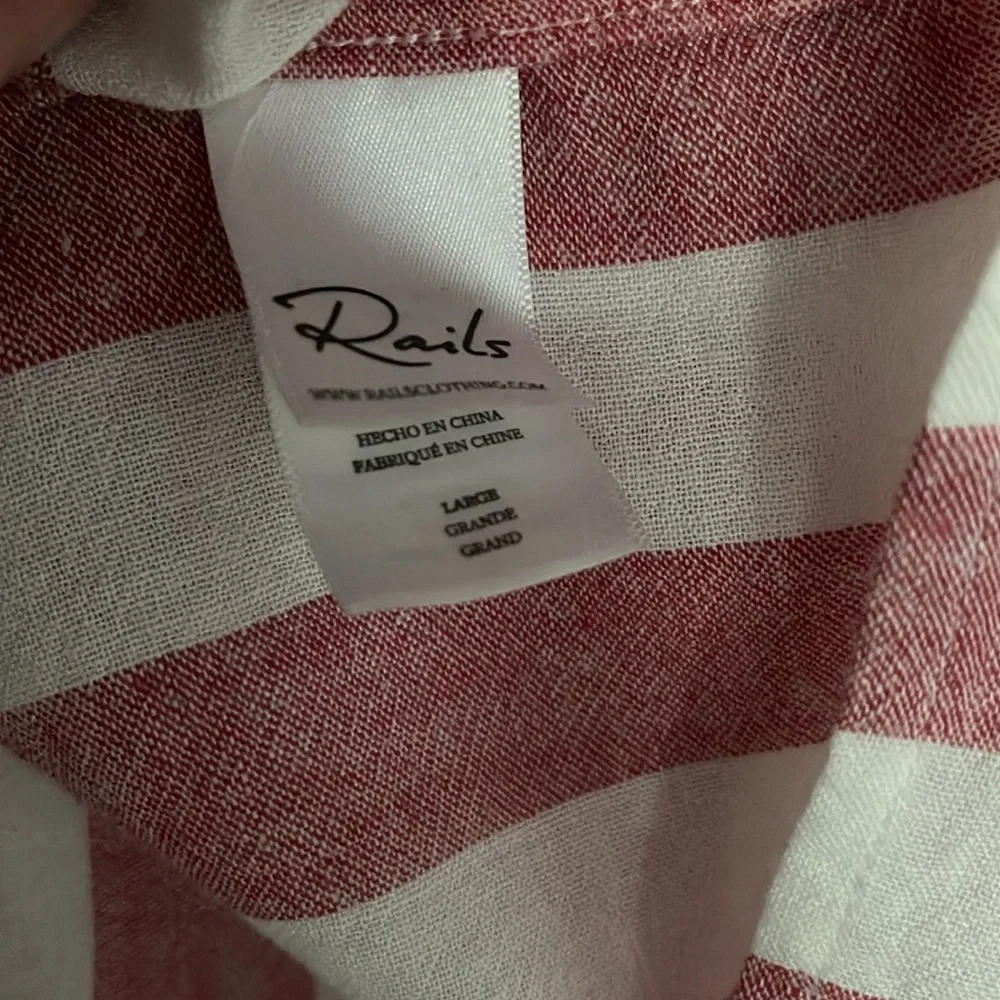 NWOT RAILS Thea Tie Front Button Up in Seville Stripe - Picture 15 of 16